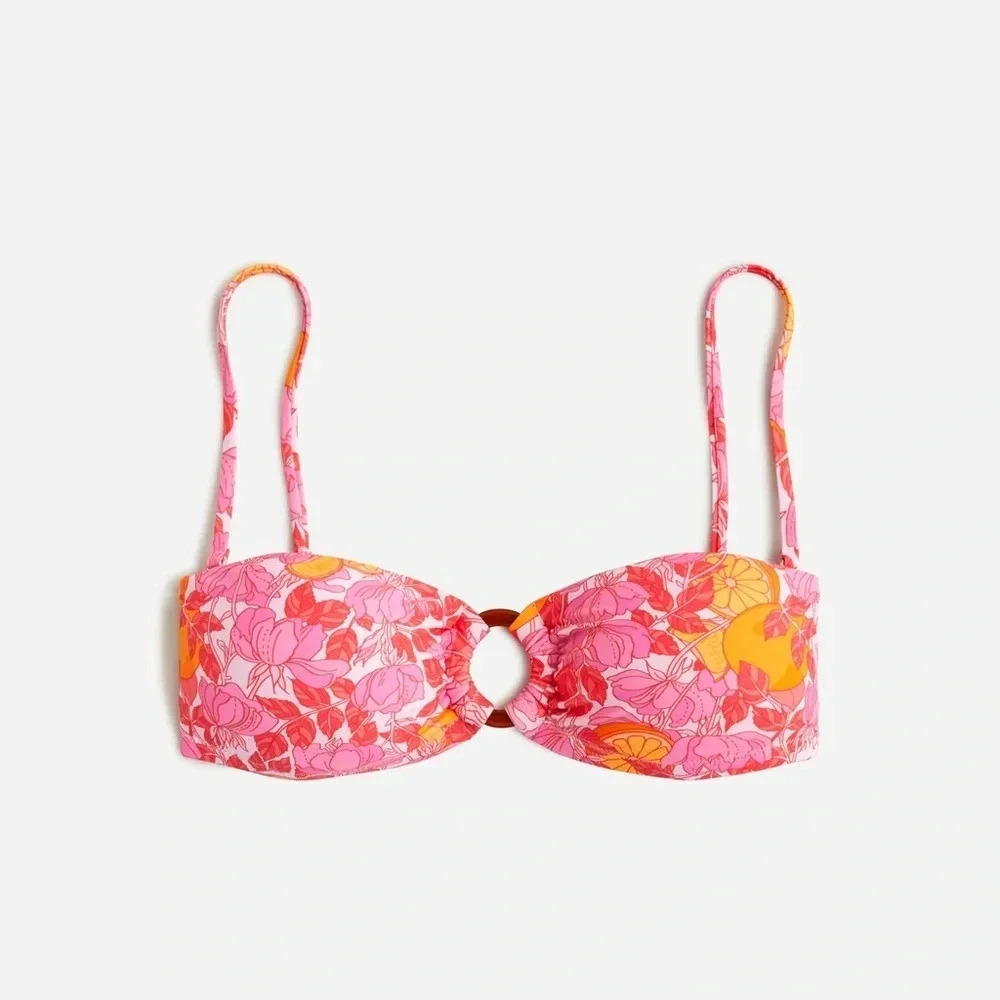 NWT J Crew O-Ring Bandeau Bikini Top